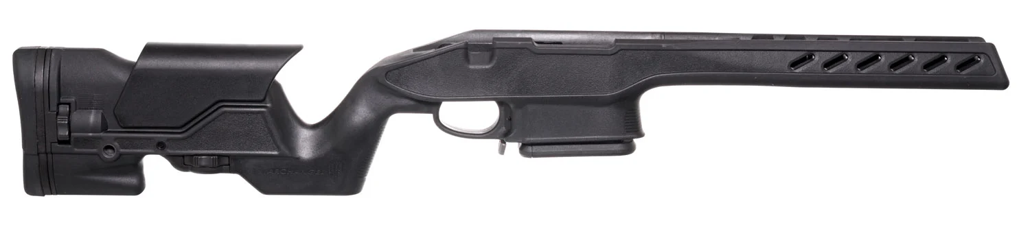 Archangel AA1500SA Precision Stock Black Synthetic Fixed with Adjustable Cheek Riser for Weatherby Vanguard; Howa 1500 Short Action Includes Mag